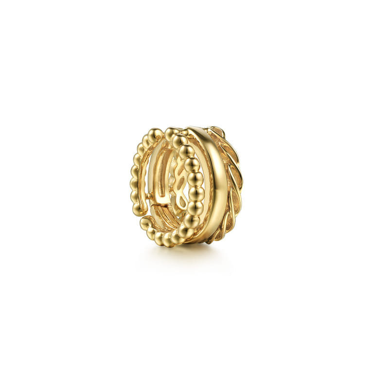 14K Yellow Gold Wide Bujukan Single Earcuff - Shot 2