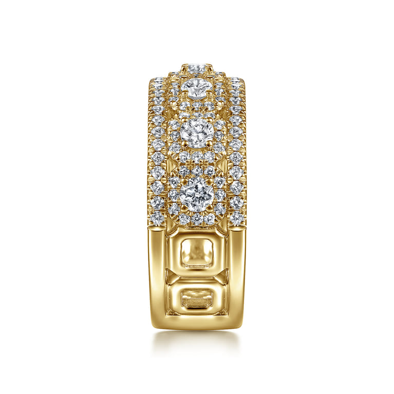 Fancy Wedding Ring in 14k Yellow Gold with Round Natural Diamond at Gabriel & Co. - Shot 4