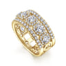 Fancy Wedding Ring in 14k Yellow Gold with Round Natural Diamond at Gabriel & Co.