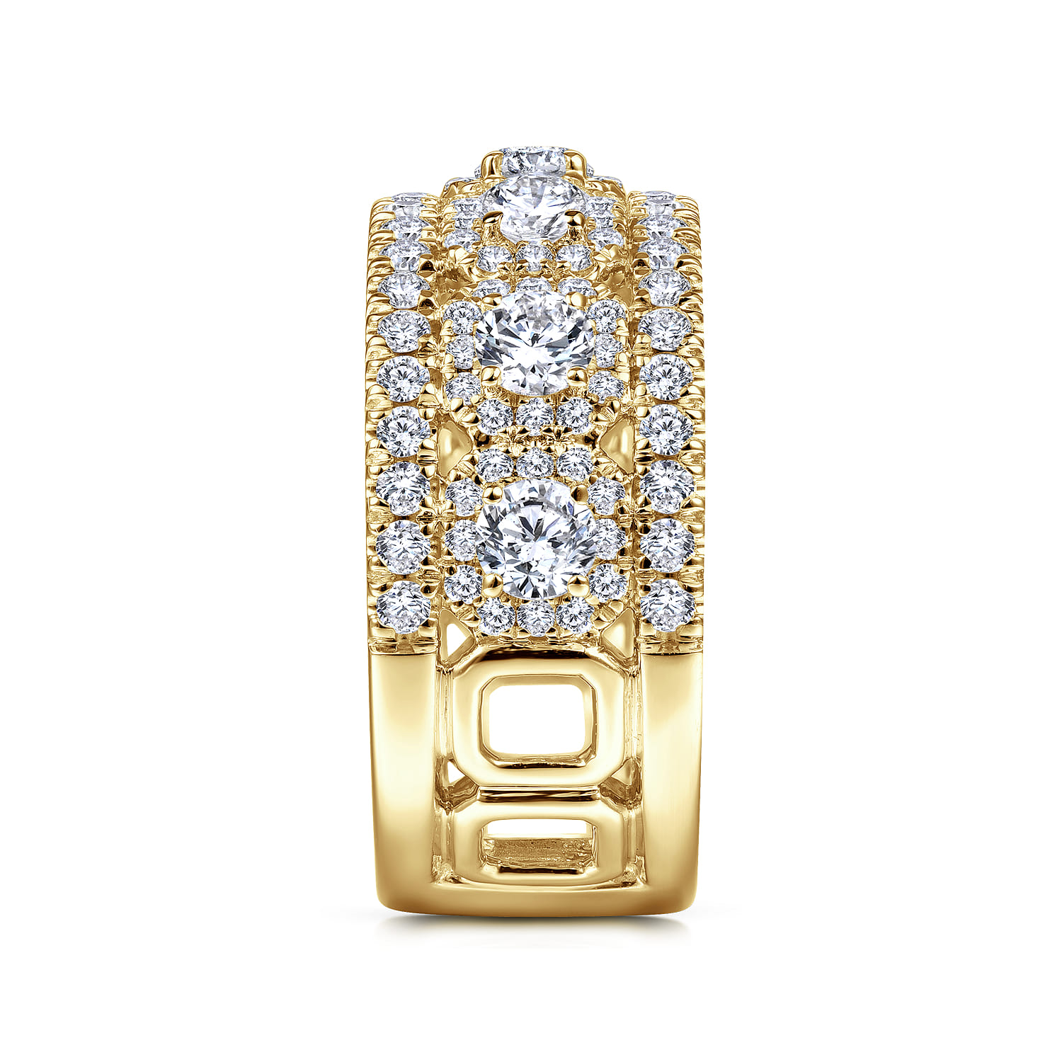 Fancy Wedding Ring in 14k Yellow Gold with Round Natural Diamond at Gabriel & Co. - Shot 4