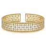 14K Yellow Gold Wide Diamond Cage Cuff Bracelet - 0.7 ct