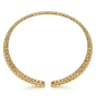 14K Yellow Gold Wide Diamond Cage Cuff Bracelet - 0.7 ct