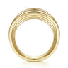 14K Yellow Gold Wide Horizontal Rows Convex Ring