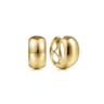 14K Yellow Gold Wide Huggie Earrings