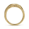 14K Yellow Gold Wide Intersecting Twisted Rope Ring