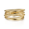 14K Yellow Gold Wide Intersecting Twisted Rope Ring