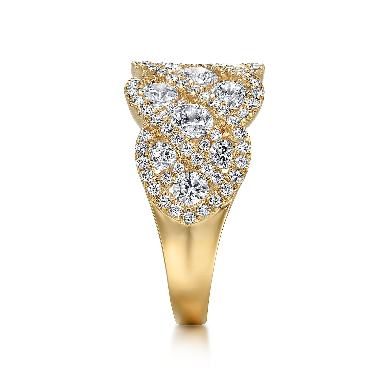 14K Yellow Gold Woven Diamond Statement Ring - 1.63 ct - Shot 4