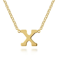 14K Yellow Gold X Initial Necklace