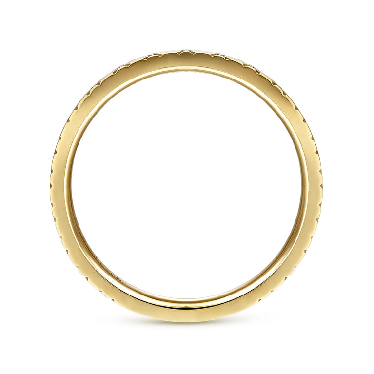 14K Yellow Gold X Pattern Stackable Ring - Shot 2