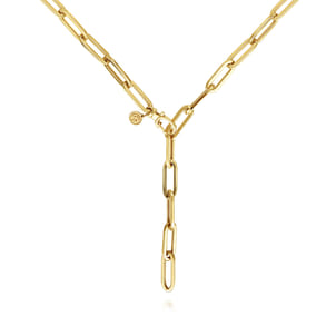 14K Yellow Gold Y Chain Necklace