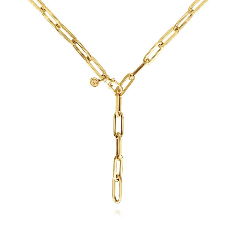 14K Yellow Gold Y Chain Necklace - Shot 1