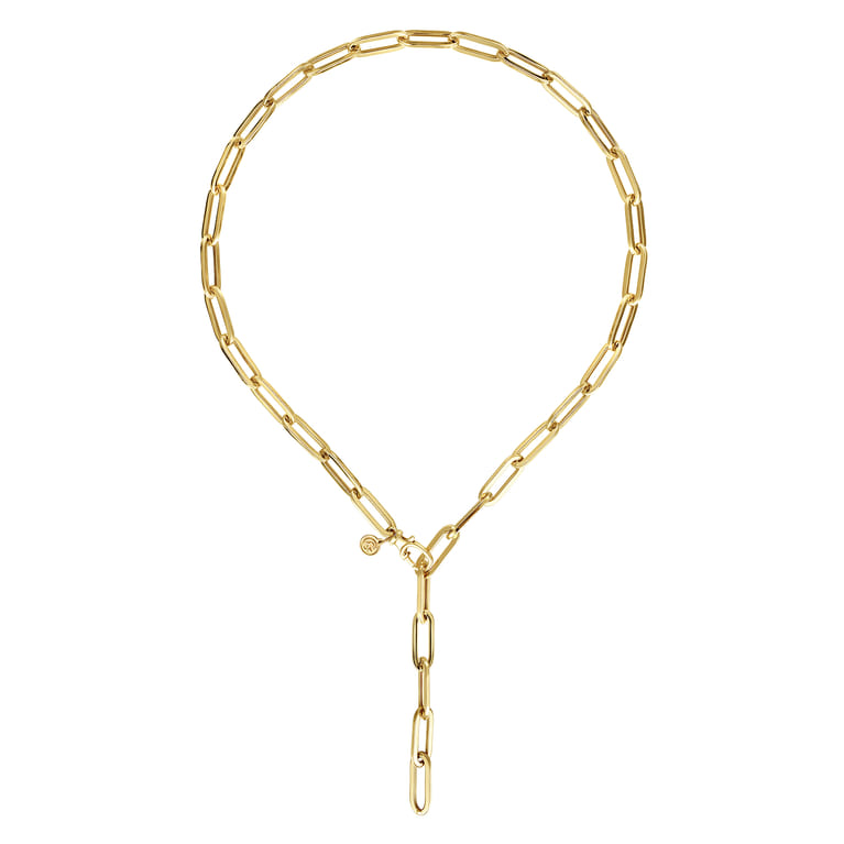 14K Yellow Gold Y Chain Necklace - Shot 2