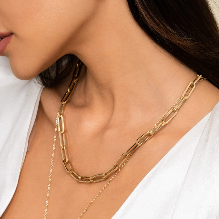 14K Yellow Gold Y Chain Necklace - Shot 4