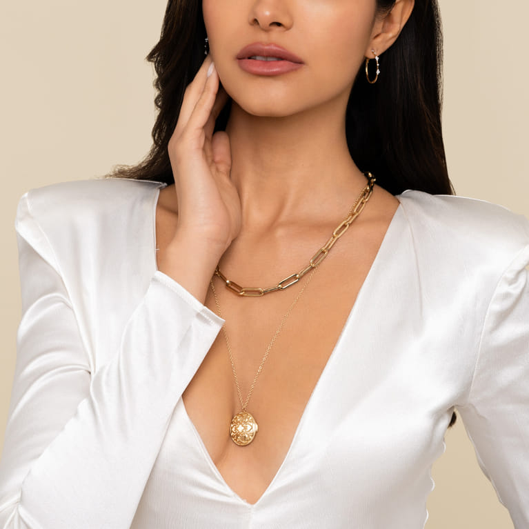 14K Yellow Gold Y Chain Necklace - Shot 5