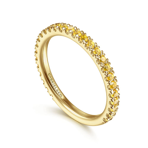 14K Yellow Gold Yellow Sapphire Stackable Ring - Shot 3