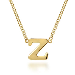 14K Yellow Gold Z Initial Necklace