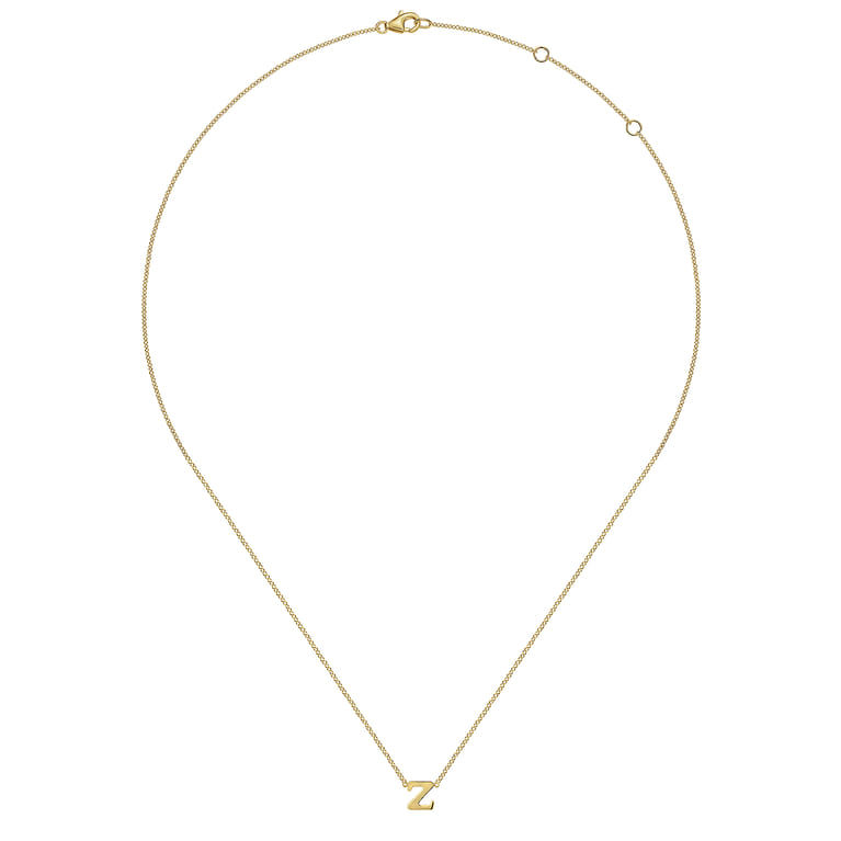 14K Yellow Gold Z Initial Necklace - Shot 2