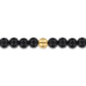 14K Yellow Gold and 6mm Black Titanium Sandblast Men's Beaded Bracelet