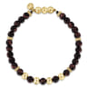 14K Yellow Gold and 6mm Tiger Eye Beaded Bracelet