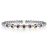 14K Yellow Gold and 925 Sterling Silver Amethyst Bezel Set Bujukan Split Bangle Bracelet