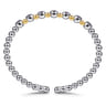 14K Yellow Gold and 925 Sterling Silver Amethyst Bezel Set Bujukan Split Bangle Bracelet