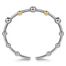 14K Yellow Gold and 925 Sterling Silver Blue Topaz Bezel Bujukan Bangle