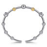 14K Yellow Gold and 925 Sterling Silver Blue Topaz Bezel Bujukan Bangle