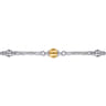 14K Yellow Gold and 925 Sterling Silver Brush Bujukan Beads Station Bracelet