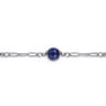 14K Yellow Gold and 925 Sterling Silver Brush Bujukan Beads and Lapis Station Bracelet