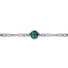 14K Yellow Gold and 925 Sterling Silver Brush Bujukan Beads and Malachite Station Bracelet
