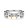 14K Yellow Gold and 925 Sterling Silver Bujukan Ball White Sapphire Easy Stackable Ring