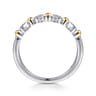 14K Yellow Gold and 925 Sterling Silver Bujukan Ball White Sapphire Easy Stackable Ring