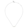 14K Yellow Gold and 925 Sterling Silver Bujukan Ball White Sapphire Maquise Bar Necklace