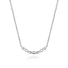 14K Yellow Gold and 925 Sterling Silver Bujukan Ball White Sapphire Maquise Bar Necklace