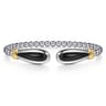 14K Yellow Gold and 925 Sterling Silver Bujukan Bangle Bracelet with Black Onyx