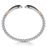 14K Yellow Gold and 925 Sterling Silver Bujukan Bangle Bracelet with Black Onyx