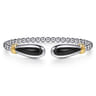 14K Yellow Gold and 925 Sterling Silver Bujukan Bangle Bracelet with Black Onyx