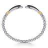 14K Yellow Gold and 925 Sterling Silver Bujukan Bangle Bracelet with Black Onyx