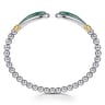14K Yellow Gold and 925 Sterling Silver Bujukan Bangle with Malachite