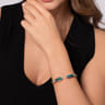14K Yellow Gold and 925 Sterling Silver Bujukan Bangle with Malachite