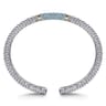 14K Yellow Gold and 925 Sterling Silver Bujukan Bangle with Pave Blue Topaz