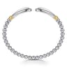 14K Yellow Gold and 925 Sterling Silver Bujukan Bangle with White Mother of Pearl