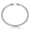 14K Yellow Gold and 925 Sterling Silver Bujukan Bangle with White Mother of Pearl