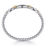 14K Yellow Gold and 925 Sterling Silver Bujukan Beaded Link Closed Bangle Bracelet