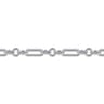14K Yellow Gold and 925 Sterling Silver Bujukan Beaded White Sapphire Link Chain Bracelet