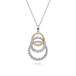 14K-Yellow-Gold-and-925-Sterling-Silver-Bujukan-Beaded-White-Sapphire-Pendant-Necklace1