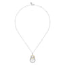14K Yellow Gold and 925 Sterling Silver Bujukan Beaded White Sapphire Pendant Necklace