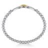 14K Yellow Gold and 925 Sterling Silver Bujukan Beaded White Sapphire Stirrup Closed Bangle Bracelet