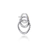14K Yellow Gold and 925 Sterling Silver Bujukan Beaded White Sapphire Stud Earrings