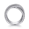 14K Yellow Gold and 925 Sterling Silver Bujukan Beaded and Shrimp Criss Cross Ring